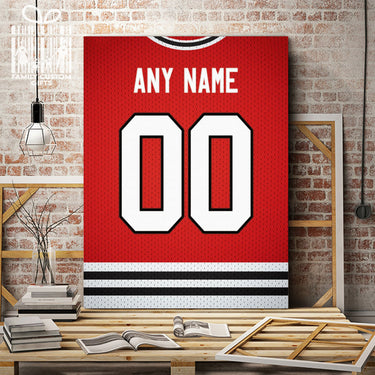 Chicago Jersey Custom Canvas Print Wall Art for Boy Girl Men Women Hockey Personalized Canvas Art